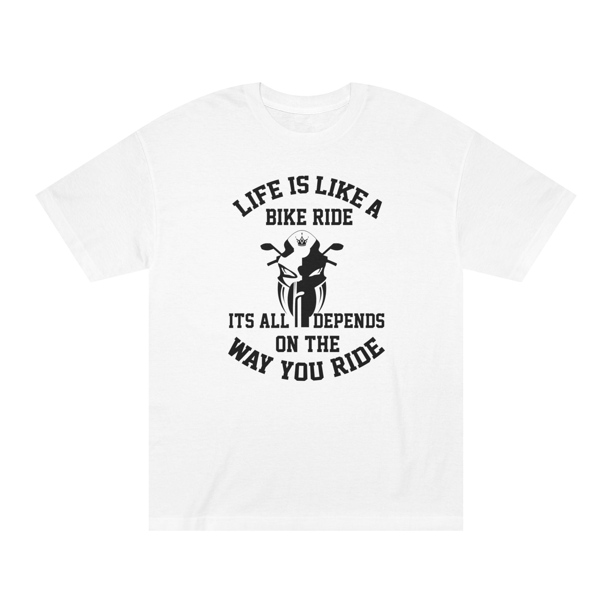 Life Is Like A Bike Ride Unisex Classic Tee | Motorcycle Lovers Gift, Casual Wear, Graphic T-Shirt, Unique Biker Shirt, Fun Ride Apparel