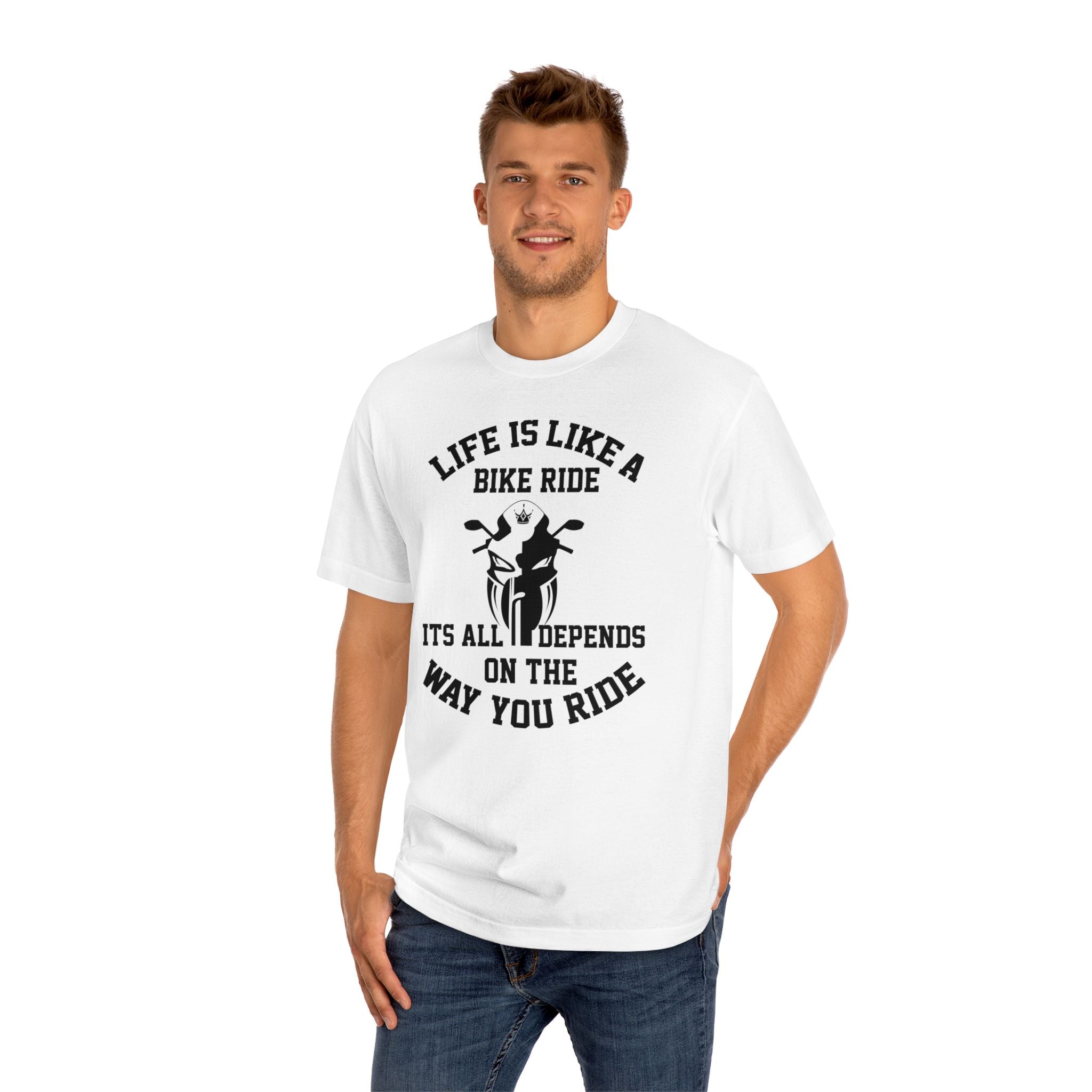 Life Is Like A Bike Ride Unisex Classic Tee | Motorcycle Lovers Gift, Casual Wear, Graphic T-Shirt, Unique Biker Shirt, Fun Ride Apparel